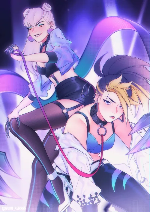 Thumbnail Stage Time - Akali and Evelynn Art by Gokukennnn | Rule34LoL by Short-Ad224
