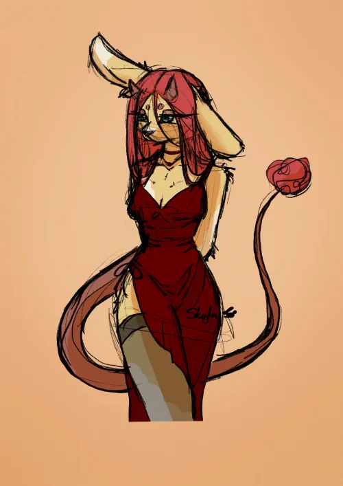 Thumbnail Skyla Ready for Valentine's: Furry Art by Bunnyskyla