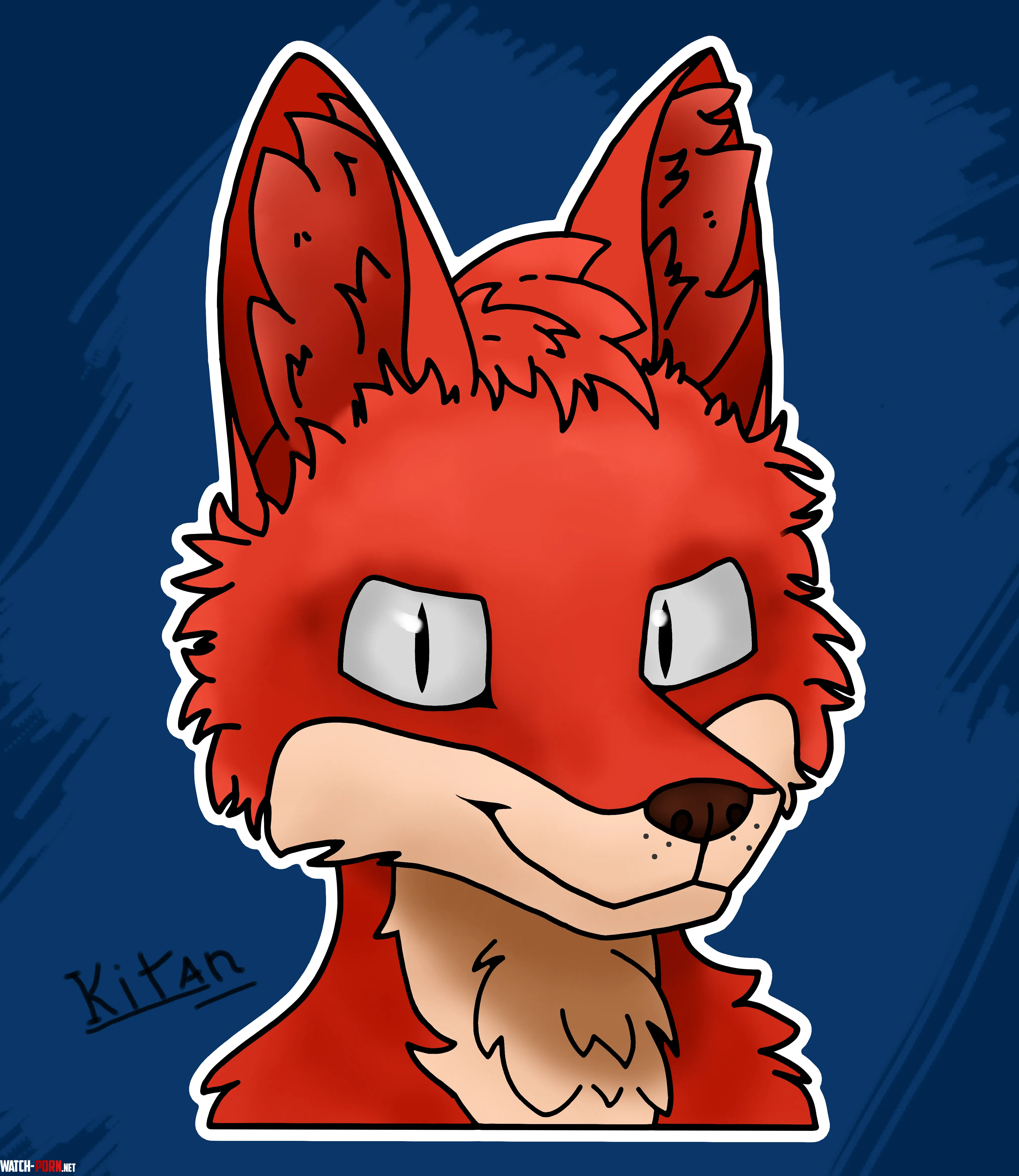 Fox dude Art by me by Kitan077