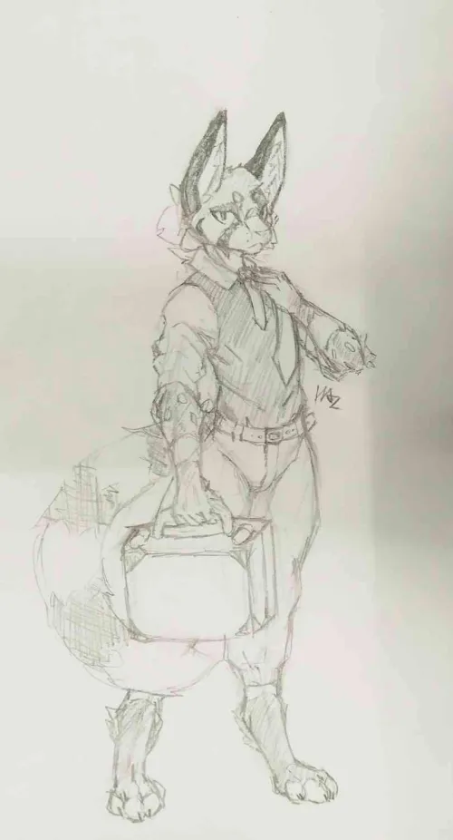 Thumbnail Gifted OC Sketch for a Mutual - Art by Hazimier