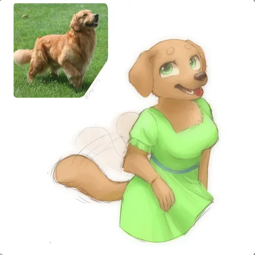 Thumbnail Delight in My Golden Girl Sketch by Saby_Furry