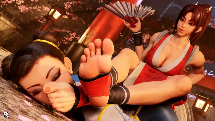 Thumbnail Ryona Ashi Street Fighter Fun with Mai & Chun Li by WhiteL_BLM