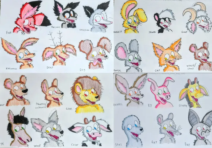 Thumbnail Various Animals In My Style: Furry Creations by PizzaTheFox20