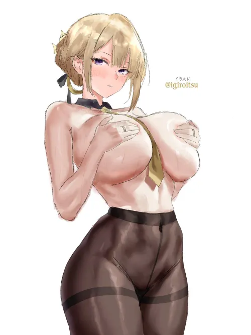 Thumbnail BigAnimeTiddies: Evelyn Covering Her Breasts - Igiroitsu Zenless Zone Zero