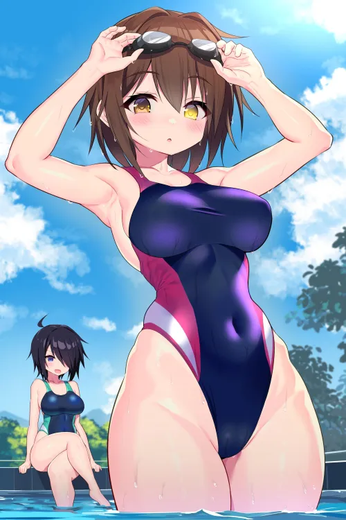 Thumbnail Poolside Beauty: Furutaka & Kako in Thighdeology by LafterMastr