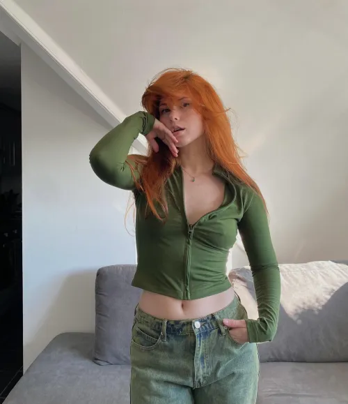 Thumbnail zenaanother's Green Braless Fashion Affair: A Bold Choice