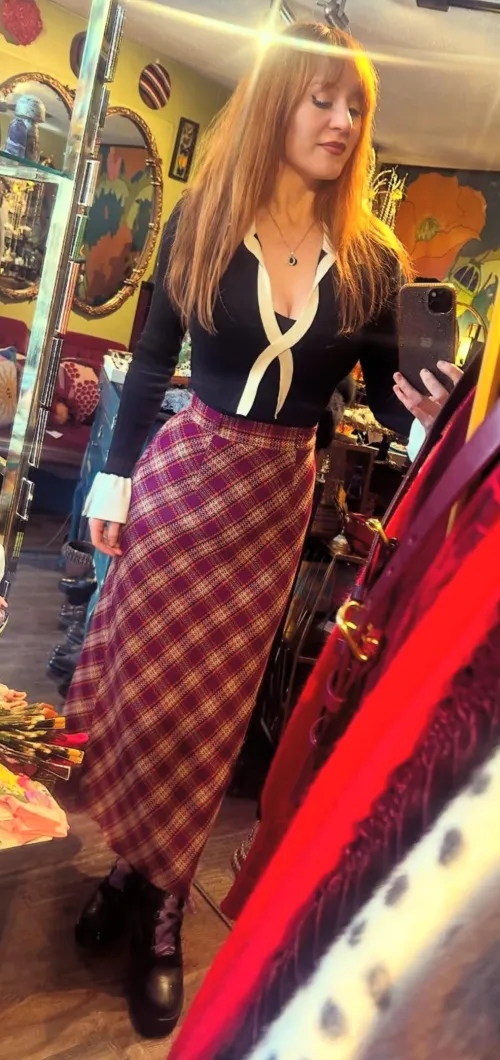 Thumbnail Plaid Skirt Look by Lonkane | RedheadedGoddesses