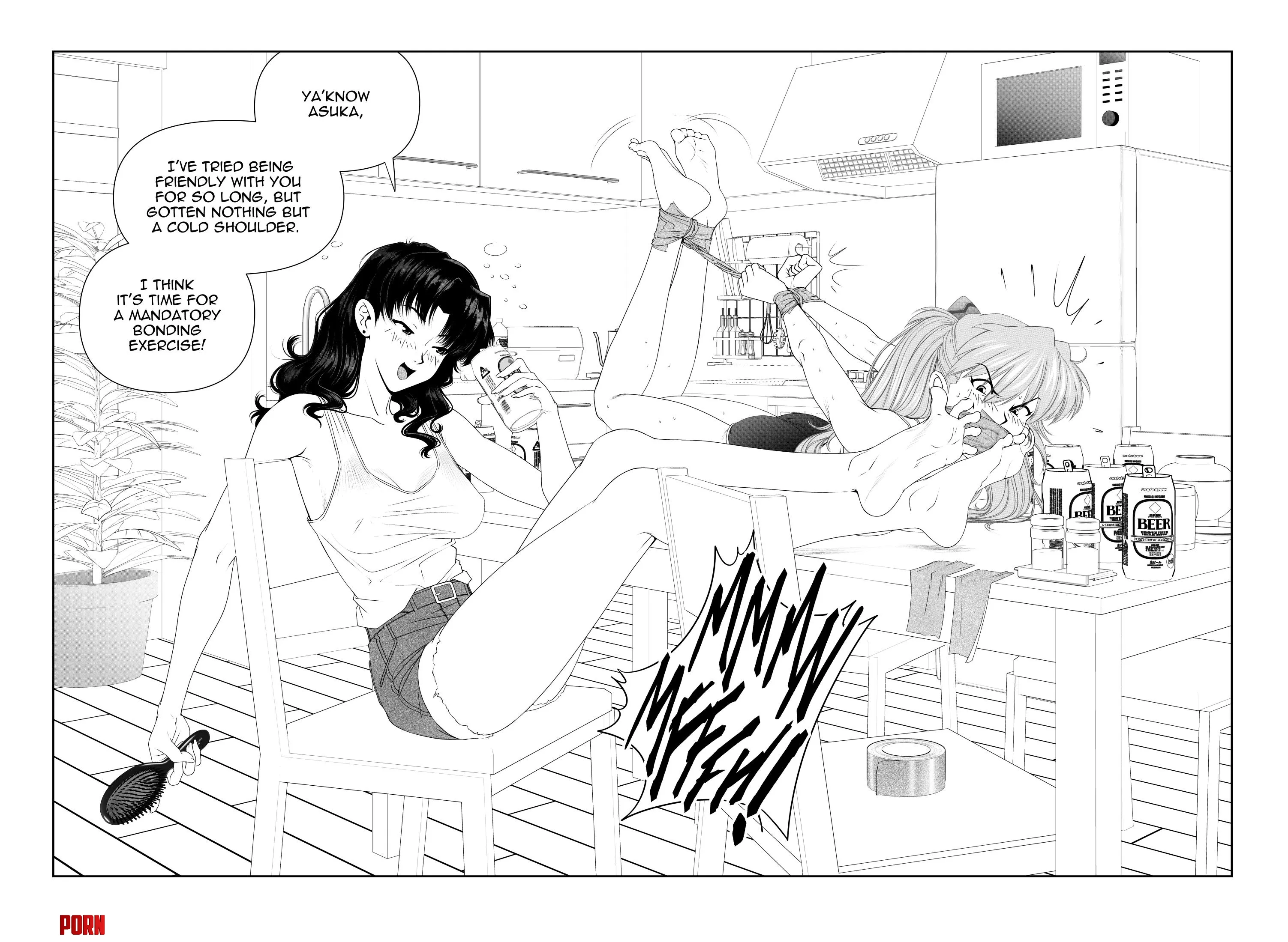 Misato and Asuka bonding time kusujinn by A_MASSIVE_PERVERT