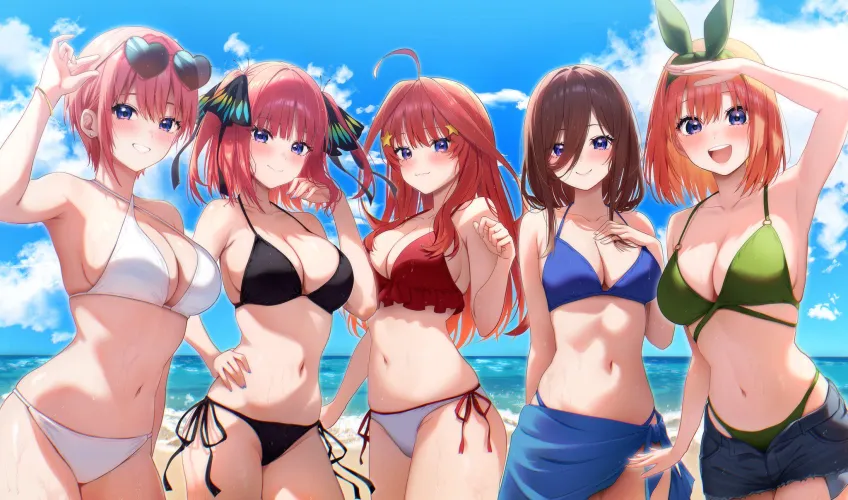 Thumbnail Sisters on the Beach: Quintessential Quintuplets Experience by Csxc | ecchi