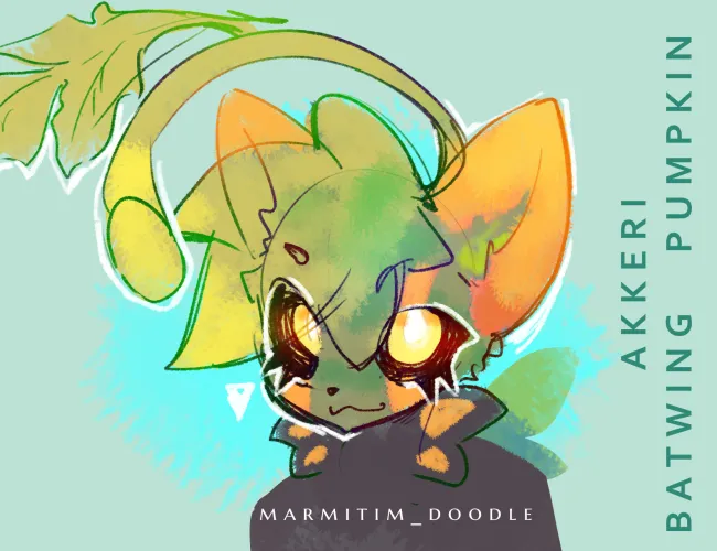 Thumbnail Pumpkin Cat Ghost Art: Discover Marmitim_doodle's Spellbinding Furry Creation