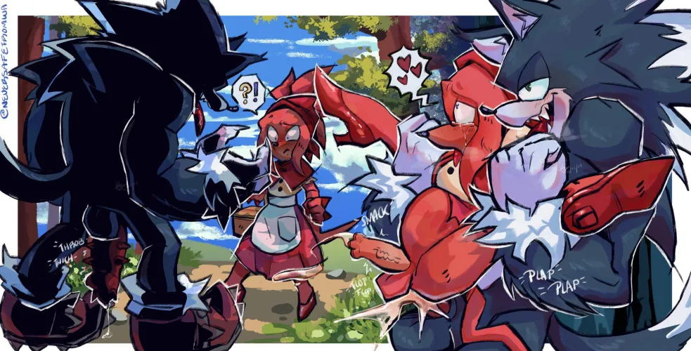Thumbnail Sonic_the_hedgedog Presents 'The Red Riding Echidna and the Big Bad Werehog' - A Tale in SonicPorn