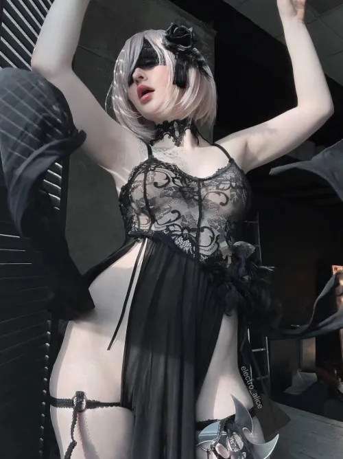 Thumbnail Electro_Alice Stuns with 'My 2B Cosplay' - Enter the World of 2Booty Fashion