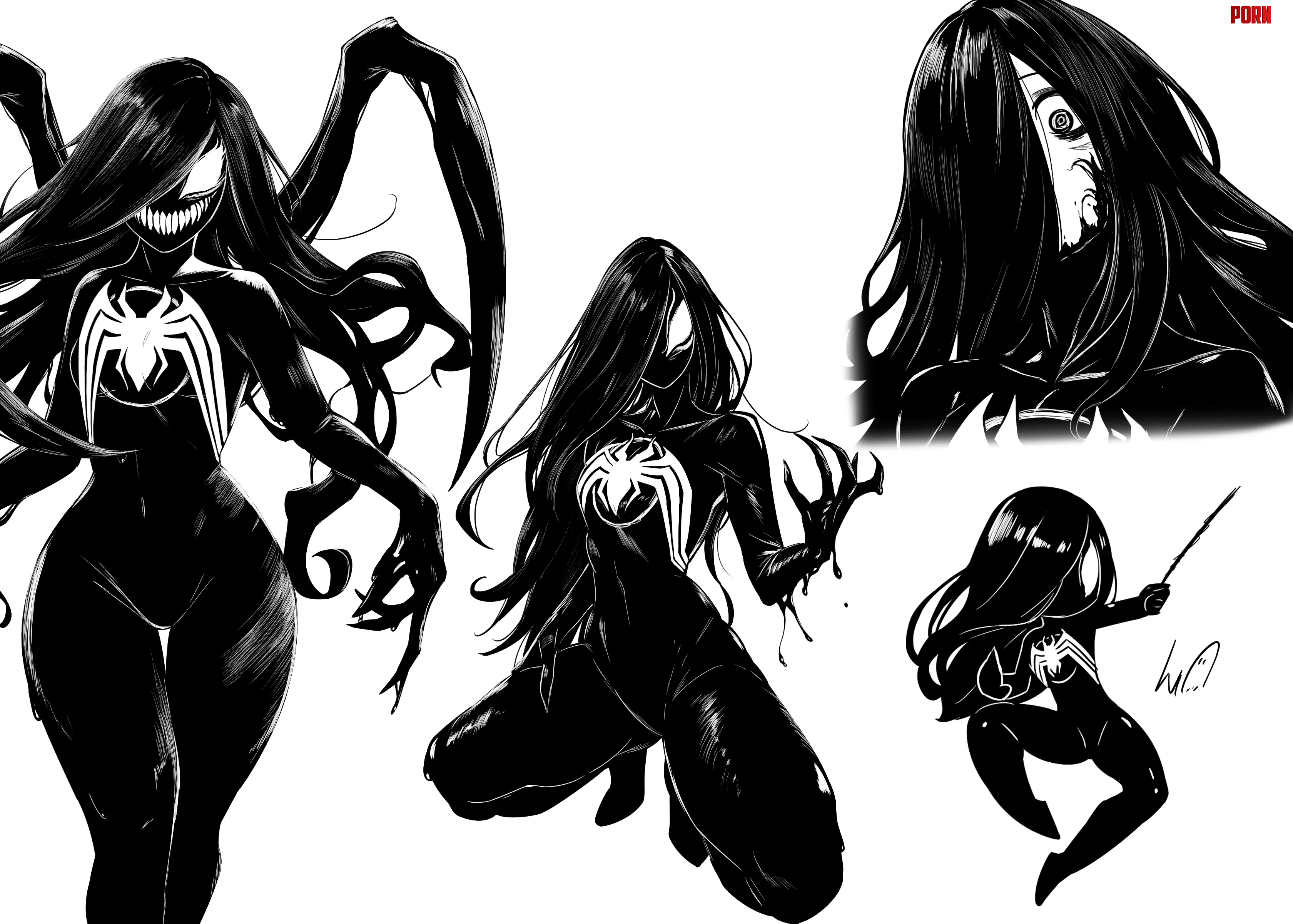 SpiderSadako with the black suit by Lughostin by Able_Health744
