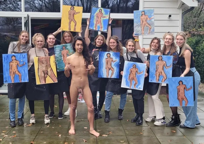 Thumbnail Unveiling an Art Class Experience in CFNM Style