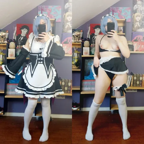 Thumbnail Sensual NSFW Cosplay of Rem by Lulu for an Enticing Look