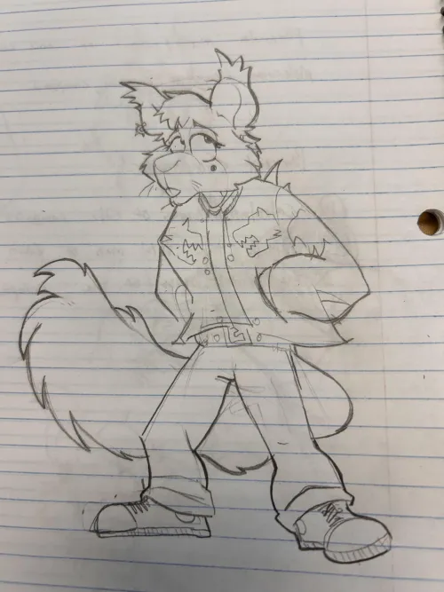 Thumbnail Admiring a Sketch of My Fursona | ishkabby