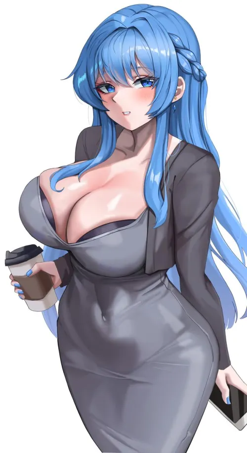 Thumbnail Helms Coffee Time Nikke by Boring_water33 - BigAnimeTiddies