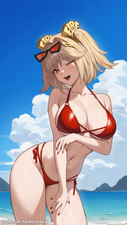Thumbnail Red Bikini Burnice: A ZZZ Pant-su Delight by xSaviour_N