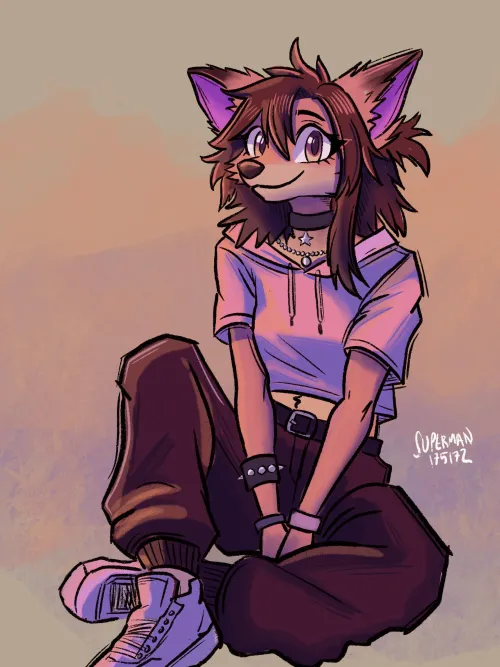 Thumbnail Golden Hour Magic: Furry Art by superman175172