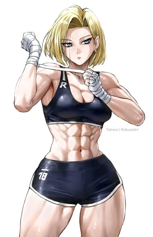 Thumbnail Android 18 Art by RobustaArt: Dragon Ball Z Insights in fitdrawngirls