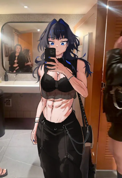 Thumbnail Fitdrawngirls Delight: Kronii's Progress with FilthyAlanAnima