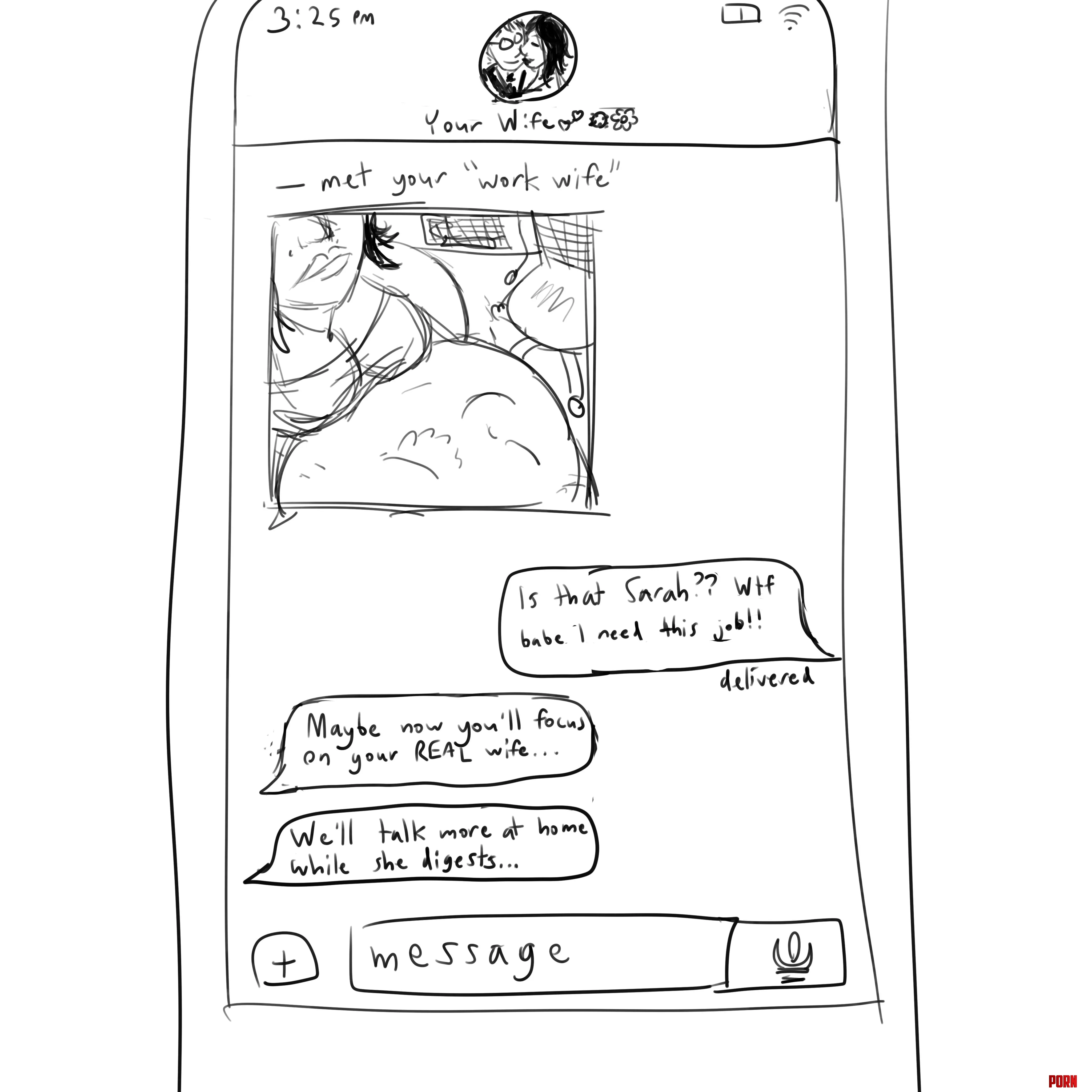 image Work Wife art by yourdarlingpuppy sketch postvore belly phone by yourdarlingpuppy