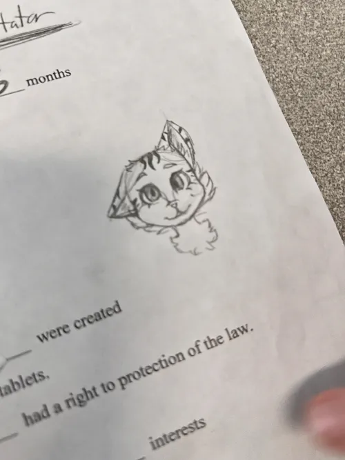 Thumbnail Adorable Furry Doodle Drawing by vulqcii