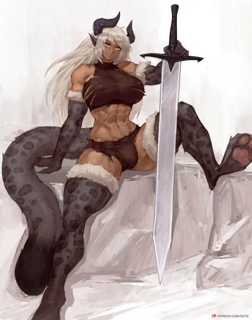 Thumbnail Ripped and Fluffy: Tezy8 Art from fitdrawngirls by StarvingArtist2000