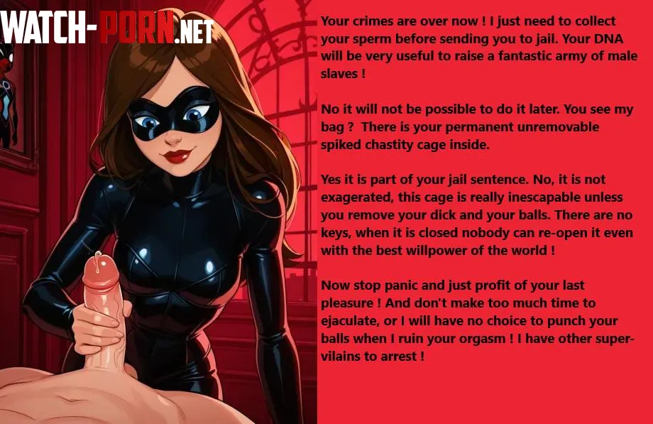 The end of a Super Villain career  FemdomHandjobChastity Super heroin by FemdomHell