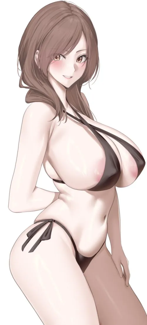 Thumbnail Seductive Elegance: Black Swimsuit by CheetahSperm18