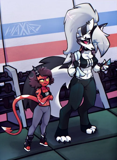Thumbnail Fitdrawngirls Collaboration: Loona and Millie's Gym Adventure