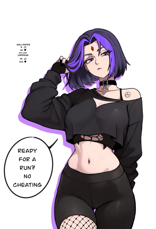 Thumbnail Sporty Raven Redpostit Artwork Feature | TeenTitansPorn