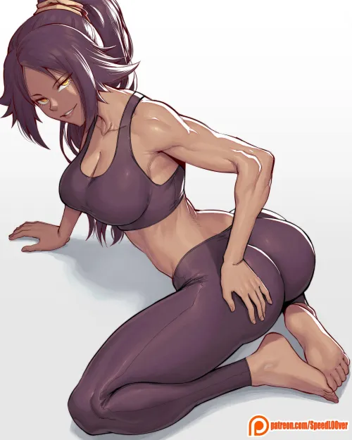 Thumbnail Yoruichi SpeedL00ver Art from Bleach by EroMestre | fitdrawngirls