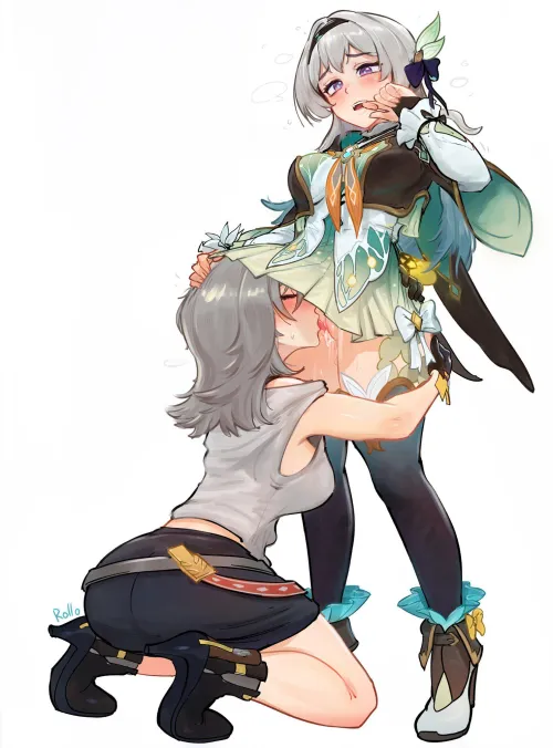 Thumbnail Stelle licking Fireflys pussy in Honkai Star Rail by marxsander2016 under yuri Category