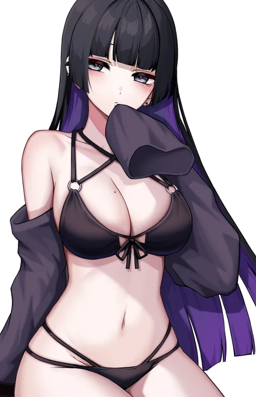 Thumbnail PASan Rocking Her Black Bikini Bocchi Style by Csxc