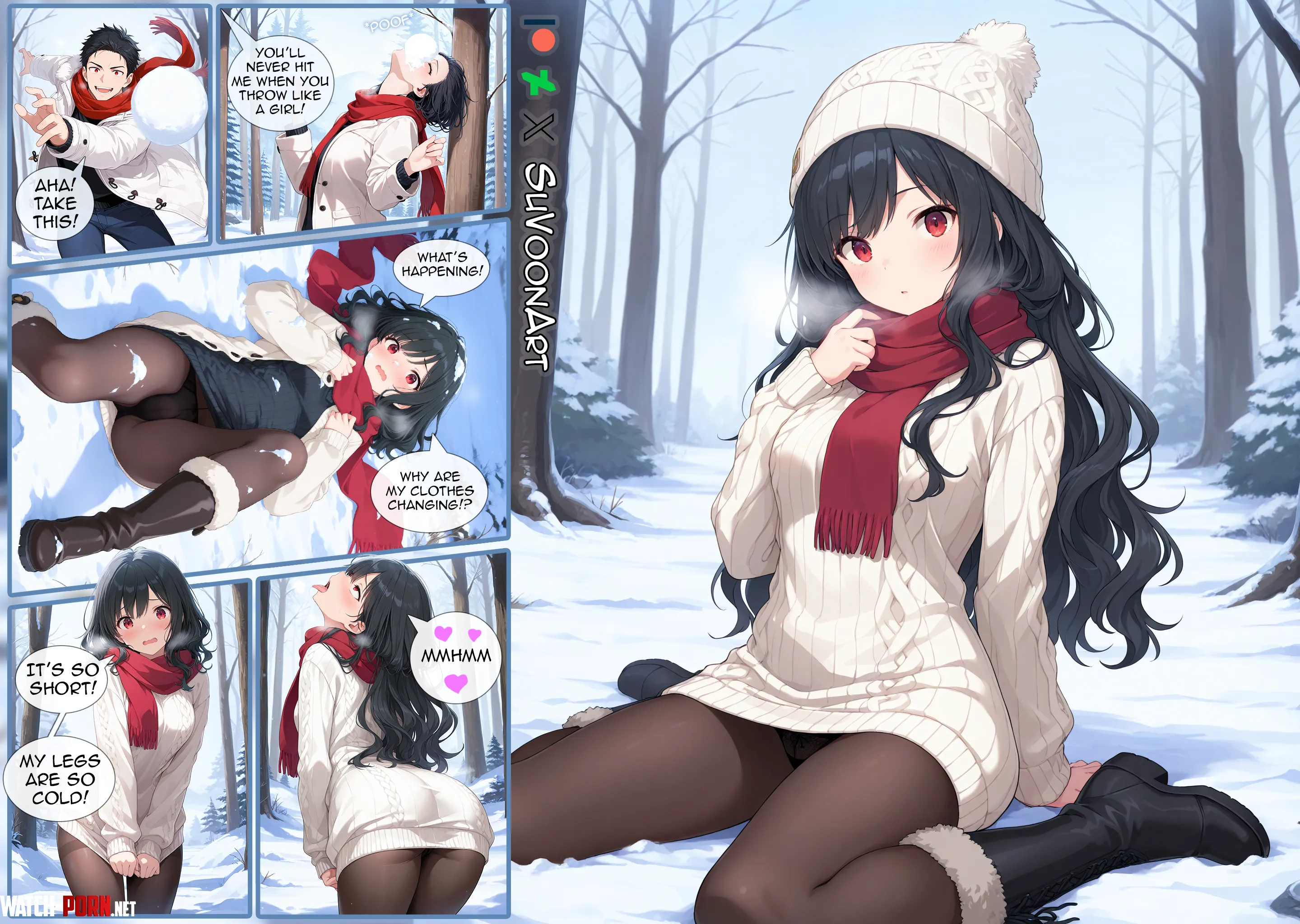 Throwing Snowballs like a Girl ai by SuVoonArt