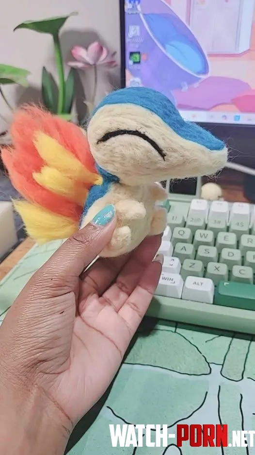 I made a cute Lil baby Cyndaquil   Art by me by PaintBrushBirdie