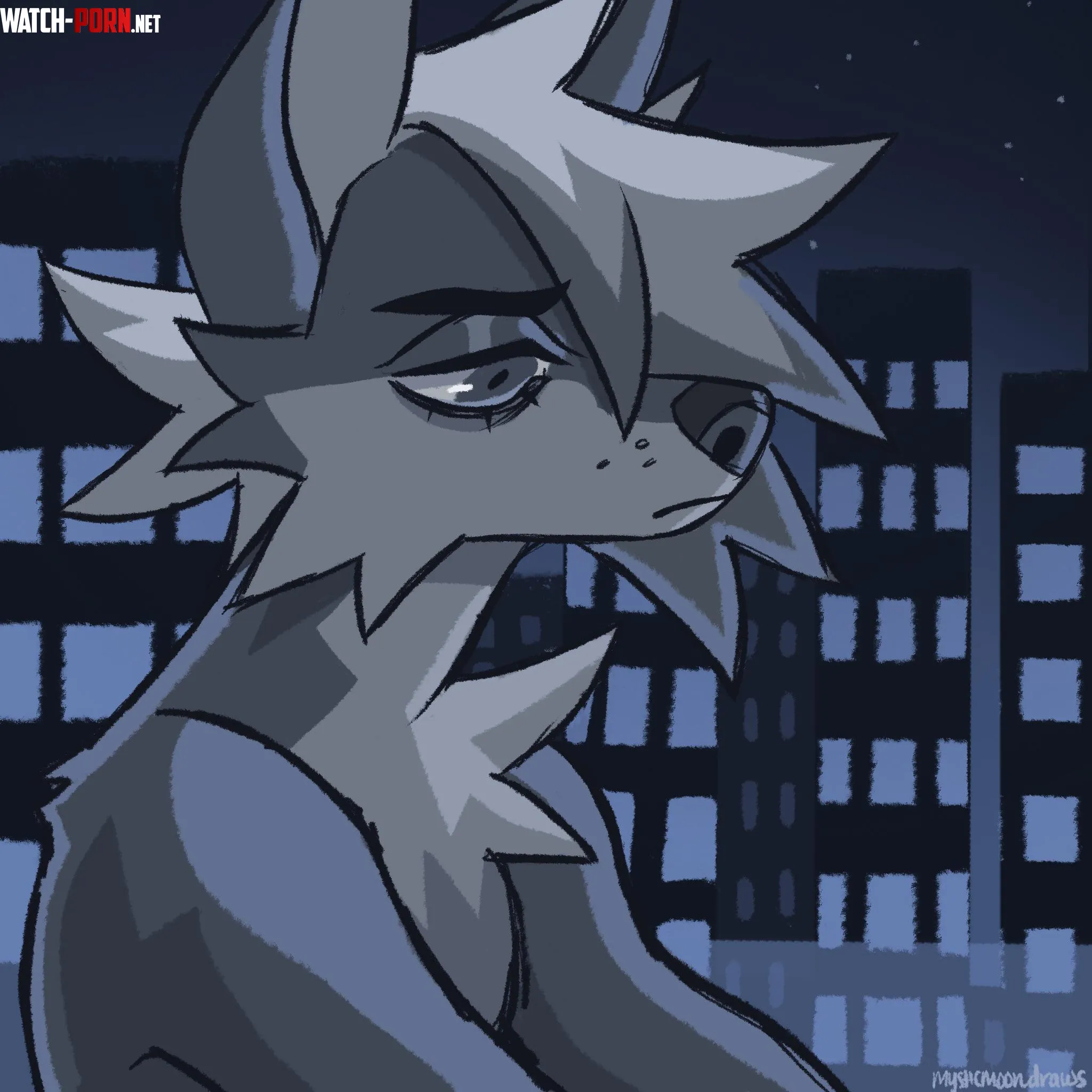 Late night thoughts Art by me by mysticmoondraws