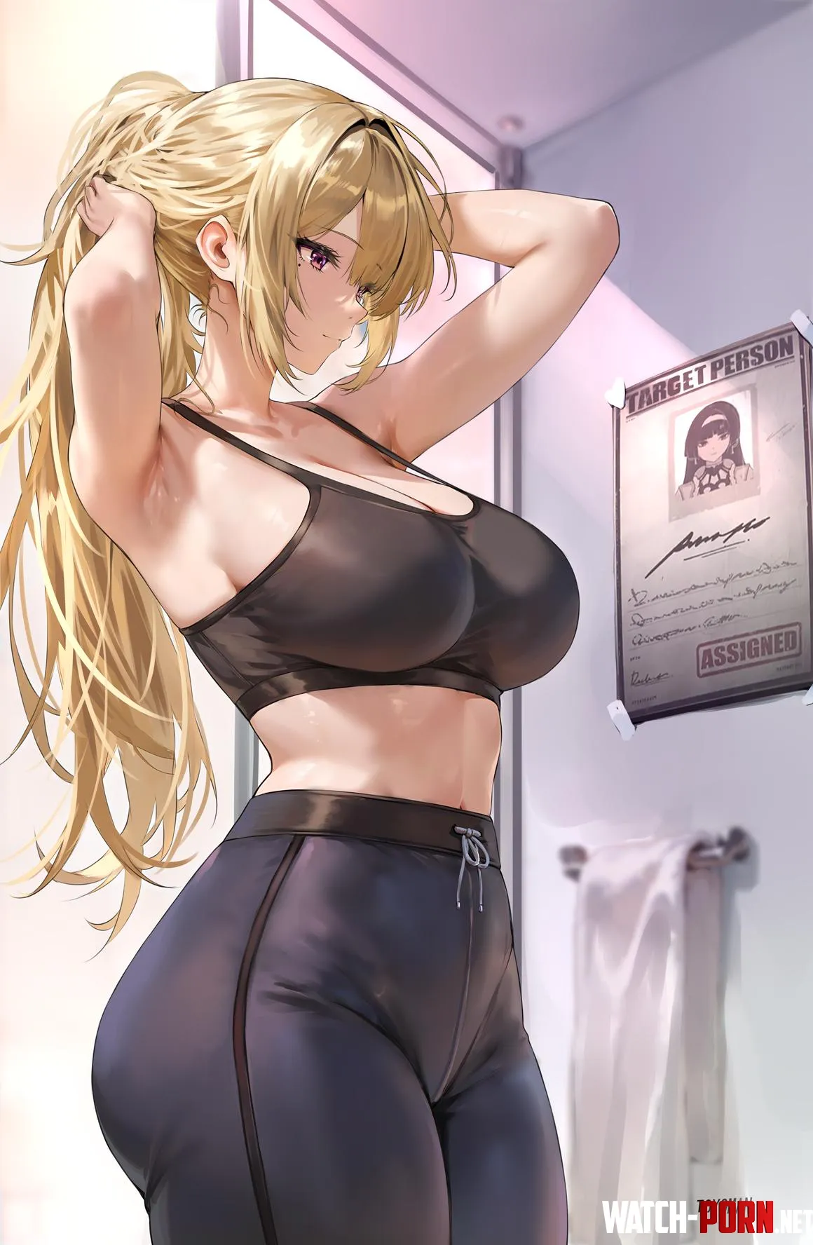 Evelyn in sports bra and yoga pants TOYOMAN Zenless Zone Zero by elegantloveglimmer