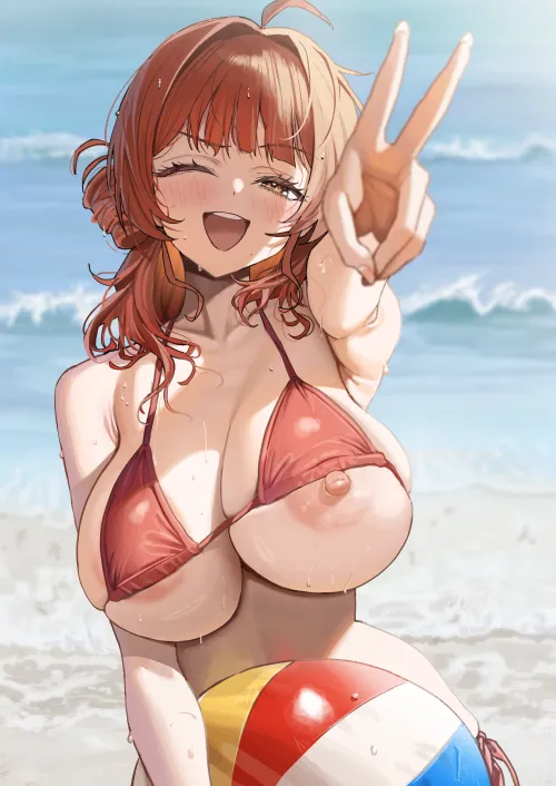 Thumbnail Nip Slip At The Beach: Flirty Ecchi Moment | pinkynoseddd