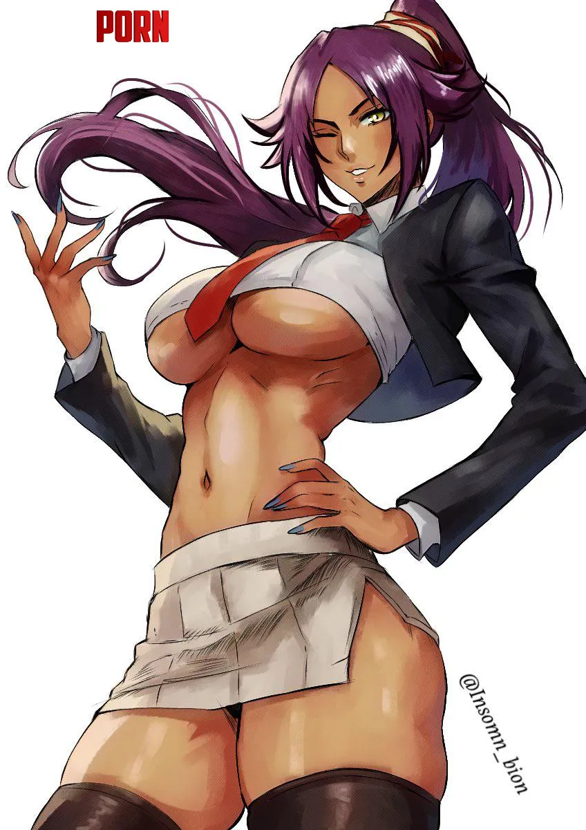 Yoruichi showing off her new outfit Insomn Bion Bleach by Far_Solution2944