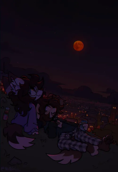 Thumbnail Lunar Eclipse Art by Vulkiri - Visual Delights for Furries
