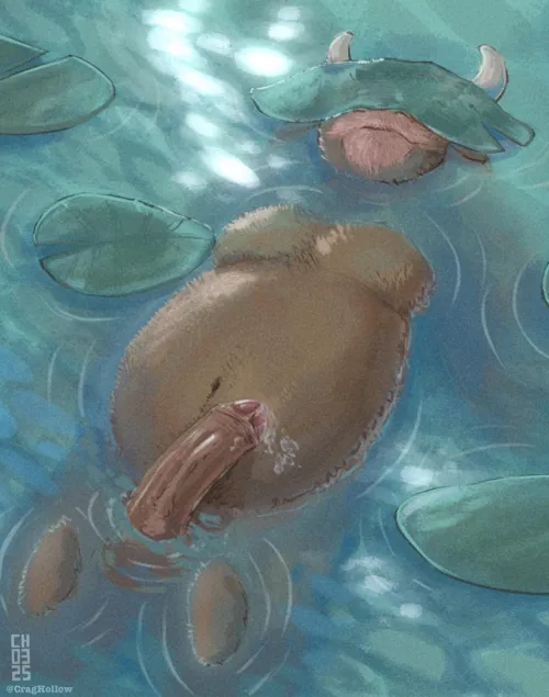 Thumbnail Massaging His Belly Art by CragHollow: Whimsical Baramanga Artistry
