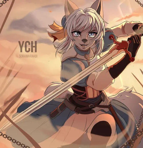 Thumbnail Open YCH Warrior Auction Link by Soranihanabi | Furry Category