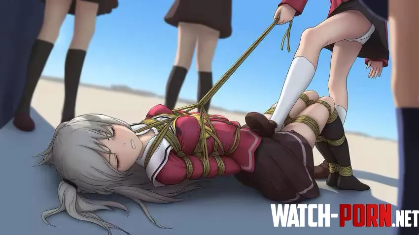Squirming on the floor being kicked ahhststop itdont kick me therewhat do you think you are doing by Masochistic_toy