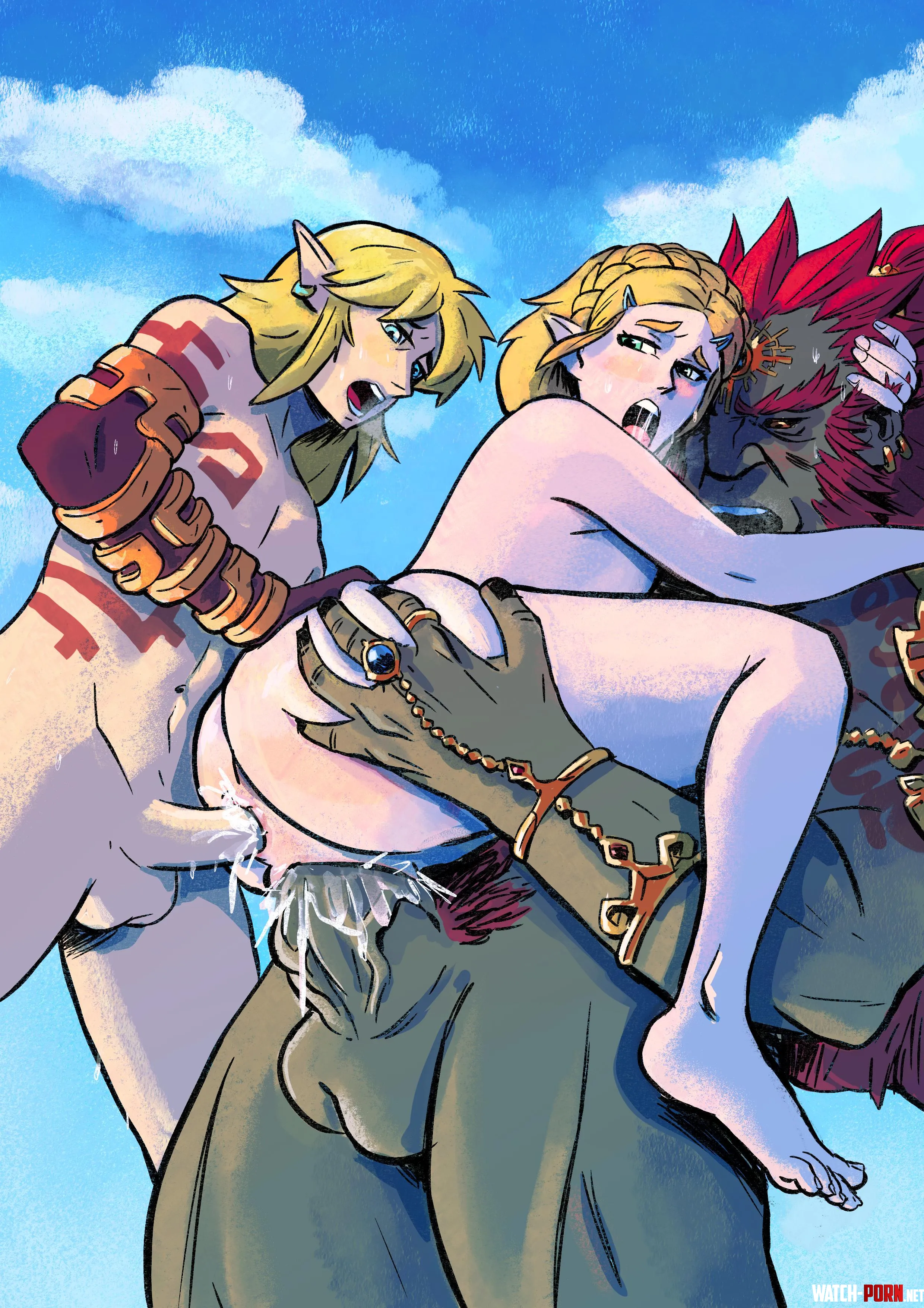 Link and Ganondorf pound Zelda Branzino Fresh by KrazyK1989