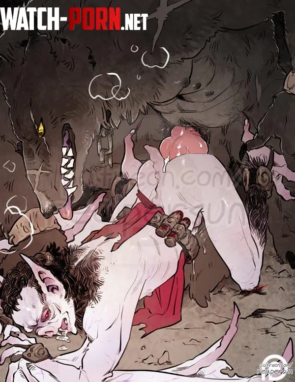 Werewolf vs vampire the eternal war Art by rednoonsun by familychong-07