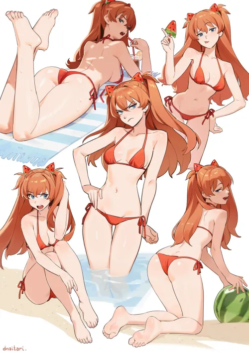 Thumbnail Dive into Sensuality: Red Bikini Dnaitari Unleashed