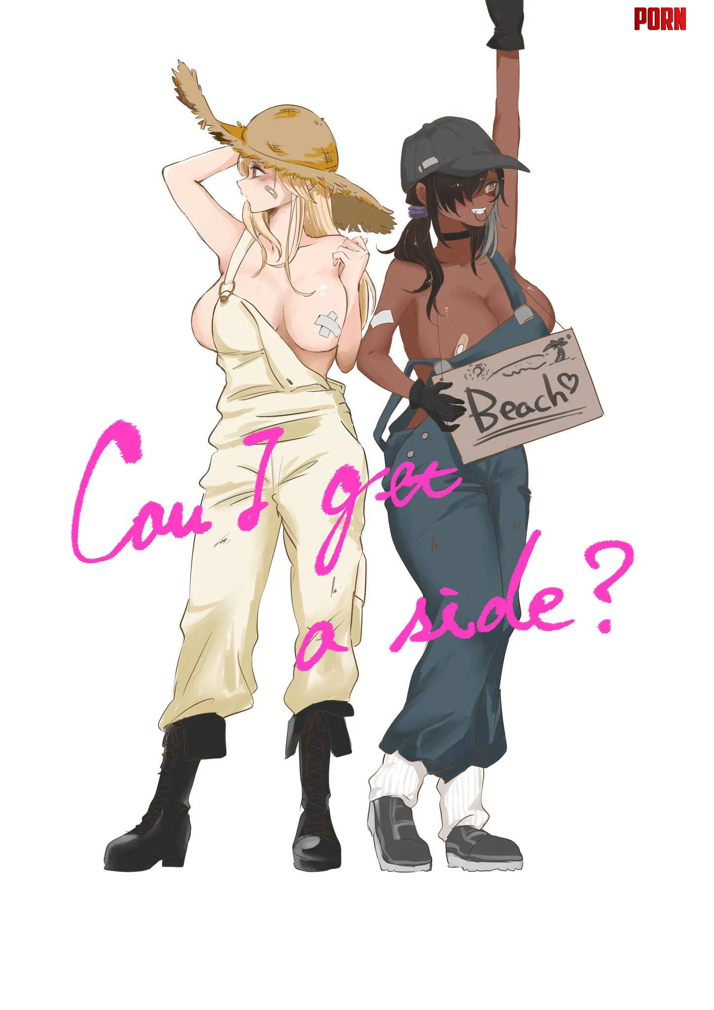 Tia and Naga trying to hitch a ride KEI Nikke by MillionHypotheses