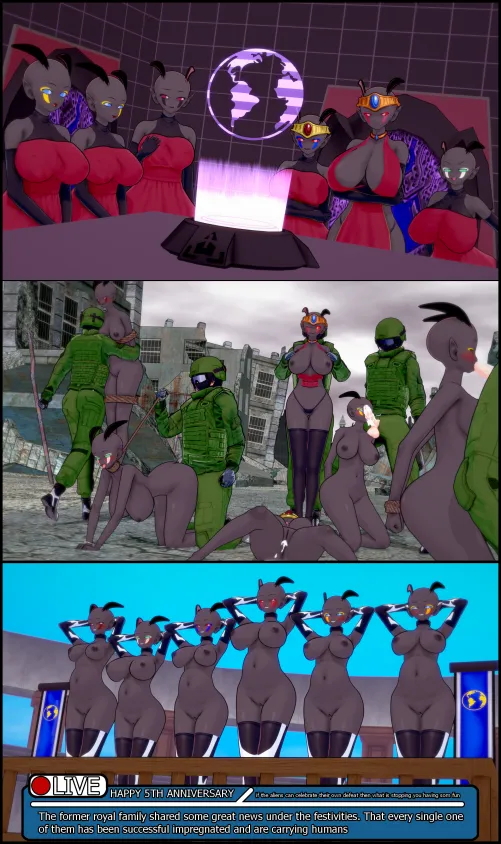 Thumbnail Akuscaa_lol - hentaibondage - Alien Queen and Daughters: Earth Conquest Failure